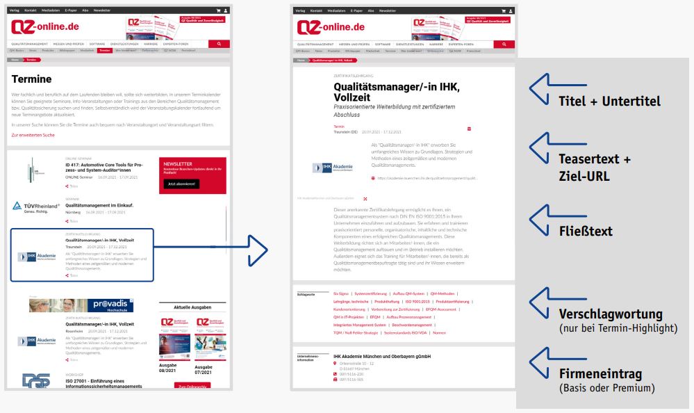 Guideline Termin-Eintrag